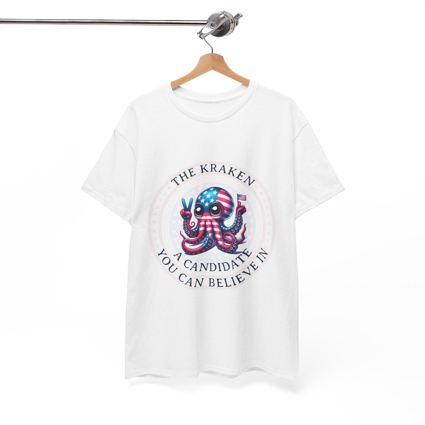 A Candidate you can Believe in - Kraken Mythical Monsters - Funny Politics - Vote for Kraken, Front Logo Unisex Heavy Cotton Tee