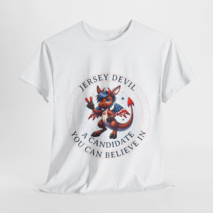 A Candidate you can Believe in - Jersey Devil Front Logo Unisex Heavy Cotton Tee