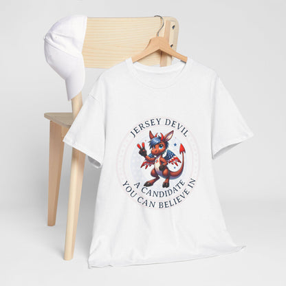 A Candidate you can Believe in - Jersey Devil Front Logo Unisex Heavy Cotton Tee