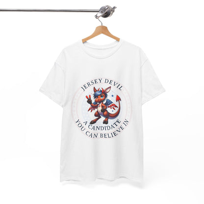 A Candidate you can Believe in - Jersey Devil Front Logo Unisex Heavy Cotton Tee