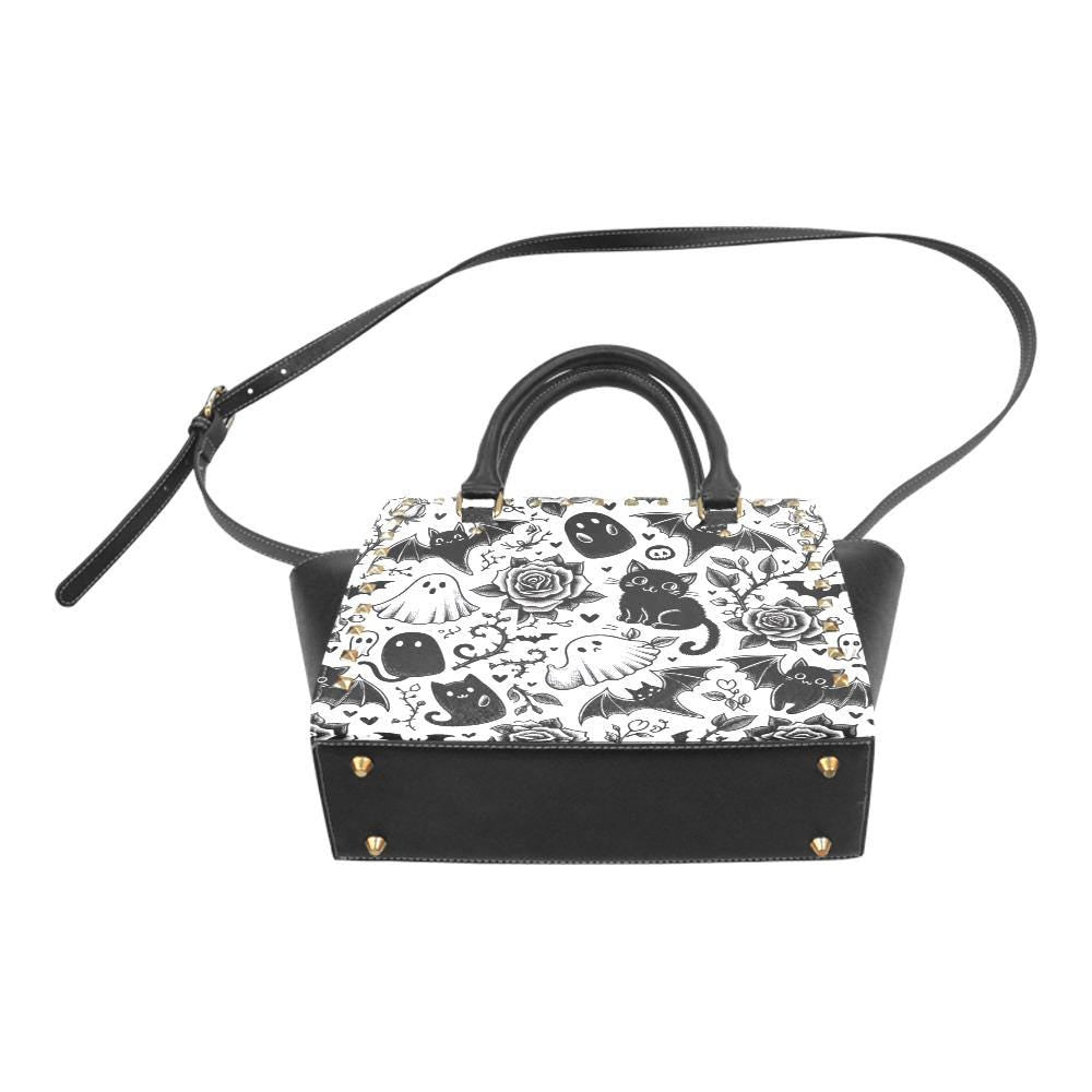 Goth Pattern Rivet Shoulder Handbag