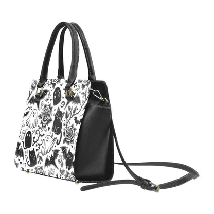 Goth Pattern Rivet Shoulder Handbag