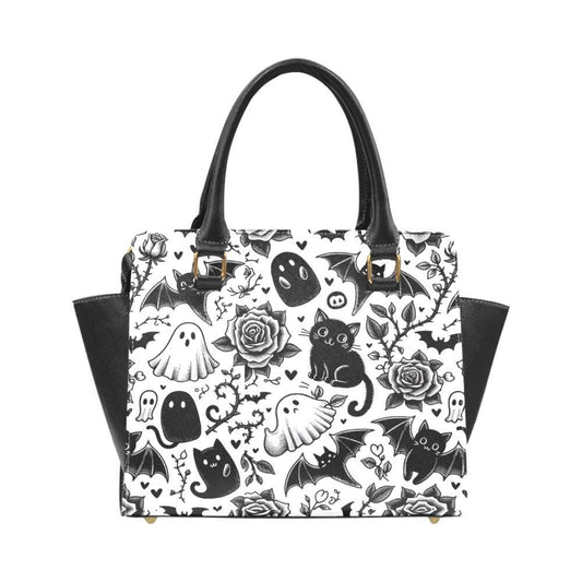 Goth Pattern Rivet Shoulder Handbag