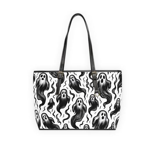 Ghost PU Leather Shoulder Bag - Hauntingly Chic Crossbody Purse, Spooky Halloween Messenger Bag, Creepy Gothic Handbag, Witchy Shoulder
