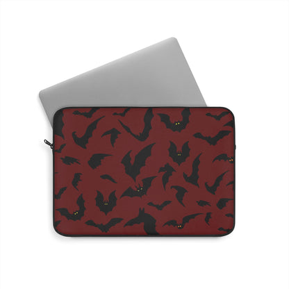 Gothic Bats Laptop Sleeve, Spooky Tech Accessory, Halloween Computer Case, Dark Pattern Tablet Cover, Creepy Macbook Sleeve