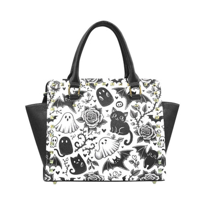 Goth Pattern Rivet Shoulder Handbag