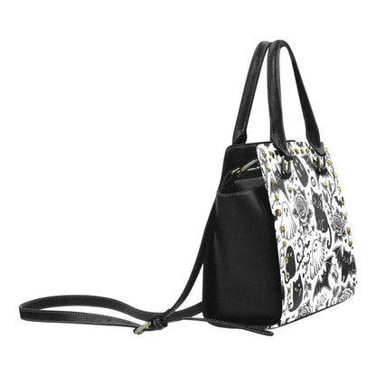 Goth Pattern Rivet Shoulder Handbag