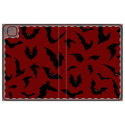 Tablet Folio Case, Red Bats, iPad Pro Cover, Halloween Tablet Sleeve, Gothic Tech Accessories