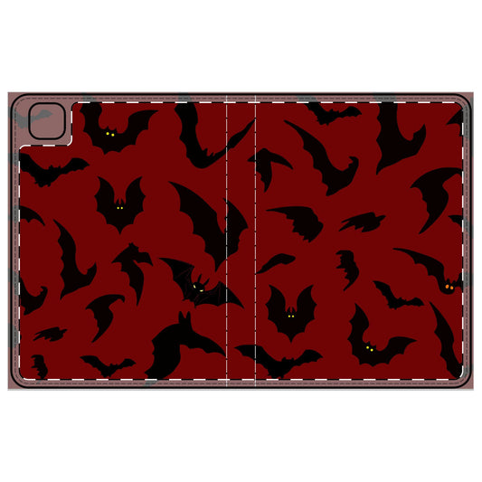 Tablet Folio Case, Red Bats, iPad Pro Cover, Halloween Tablet Sleeve, Gothic Tech Accessories