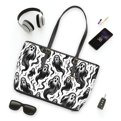 Ghost PU Leather Shoulder Bag - Hauntingly Chic Crossbody Purse, Spooky Halloween Messenger Bag, Creepy Gothic Handbag, Witchy Shoulder