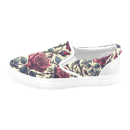 Romantic Roses Slip-on Canvas Women's Shoes