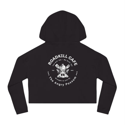 Funny Cropped Hoodie Sweatshirt, Roadkill Cafe Angry Possum Graphic, Edgy Sarcastic Hoodie, Cool Casual Top, Quirky