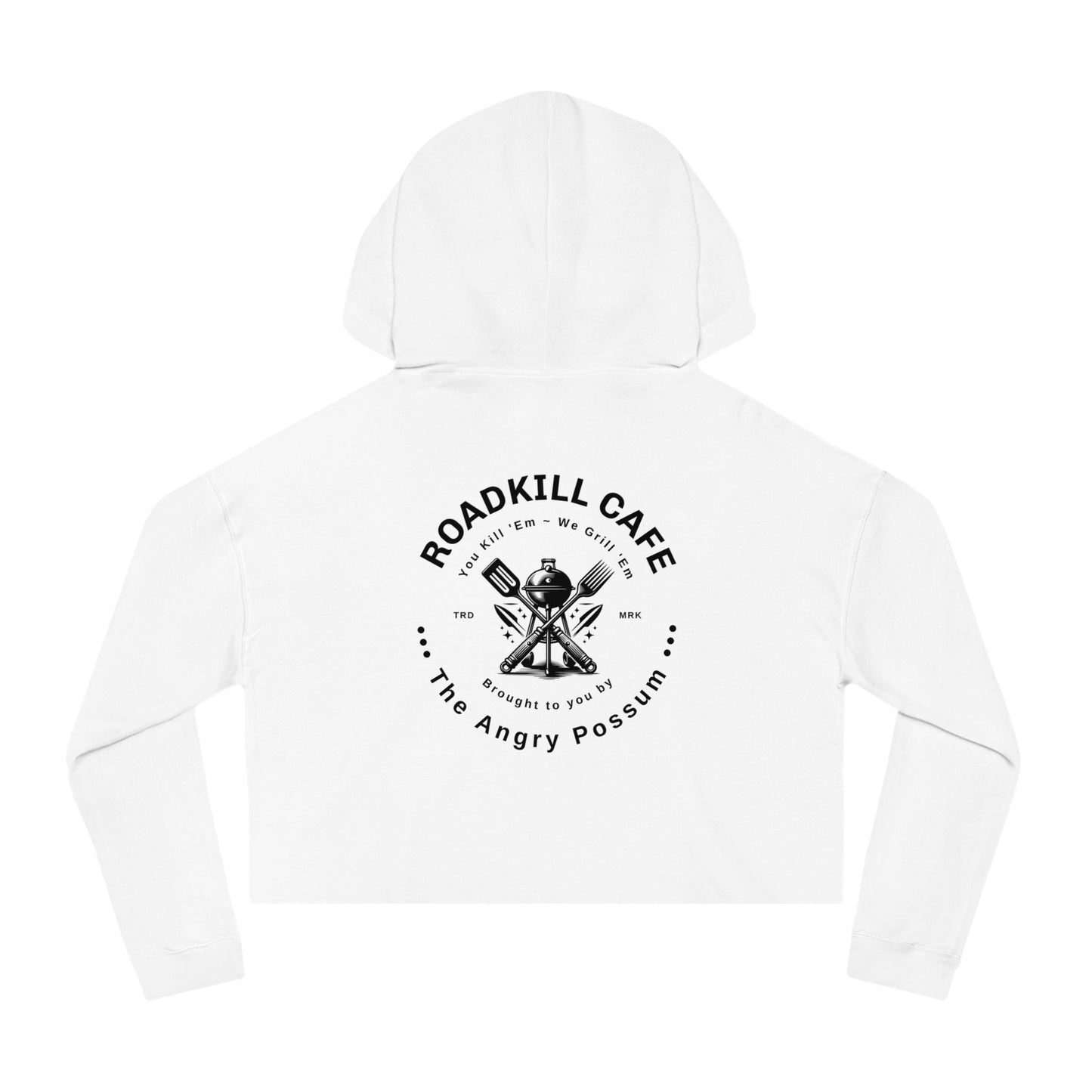 Funny Cropped Hoodie Sweatshirt, Roadkill Cafe Angry Possum Graphic, Edgy Sarcastic Hoodie, Cool Casual Top, Quirky