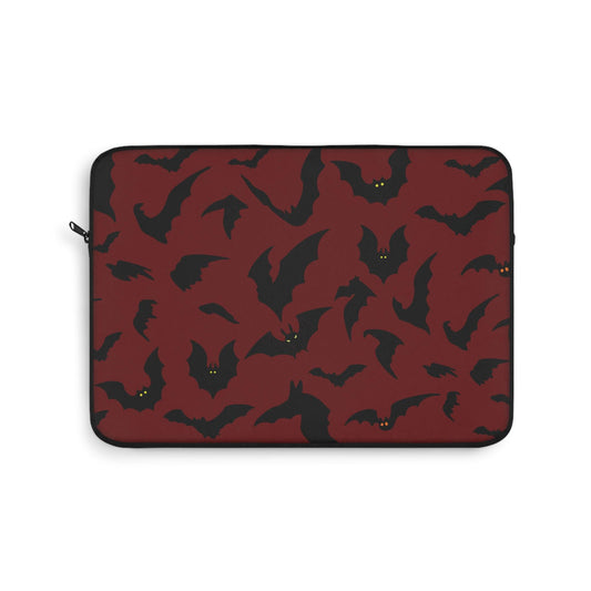 Gothic Bats Laptop Sleeve, Spooky Tech Accessory, Halloween Computer Case, Dark Pattern Tablet Cover, Creepy Macbook Sleeve