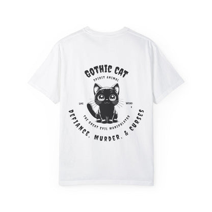 Gothic Cat T-shirt, Dark Cat Tee, Witchy Kitty Shirt, Halloween Top, Alternative Fashion