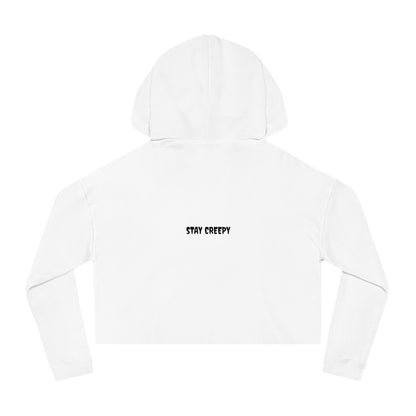 KILLER CHRISTMAS Women's Cropped Hoodie Sweatshirt, Christmas Gift, Creepy Hoodie, Horror Xmas Top, Festive Women's Clothing