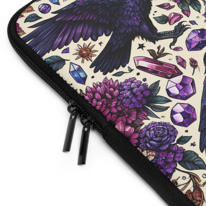 Ravens and Books Laptop Sleeve, Gothic Raven Design, Romantic Gift for Book Lovers, Protective Case, Tablet Cover, MacBook Pro Sleeve,