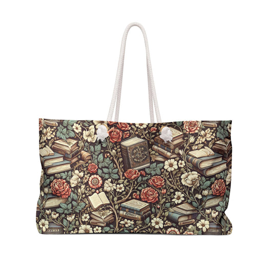 Weekender Bag, Romantic Books Design, Book Lover Gift, Literary Tote, Reading Bag, Library Bag, Travel Tote, Bookish Gift