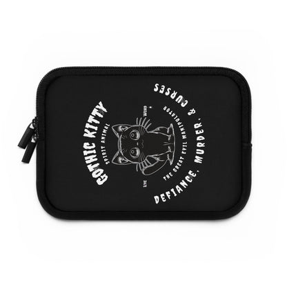 Gothic Cat Laptop Sleeve, Protective Computer Cover, Witchy Cat Macbook Case, Dark Kitty Tablet Pouch, Spooky Feline Tech Bag