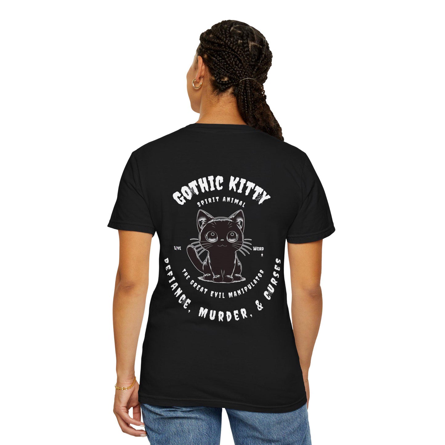 Gothic Cat Unisex T-shirt, Spirit Animal Tee, Grunge Kitty Shirt, Dark Cat Lover Top, Halloween Goth Clothing