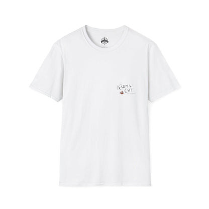 Karma Cafe Service Unisex Softstyle T-Shirt, What You Deserve Apparel, Positive Vibes Tee, Inspirational Graphic Shirt, Karma Gift Top
