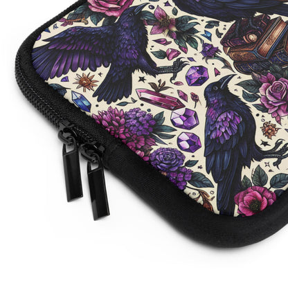 Ravens and Books Laptop Sleeve, Gothic Raven Design, Romantic Gift for Book Lovers, Protective Case, Tablet Cover, MacBook Pro Sleeve,