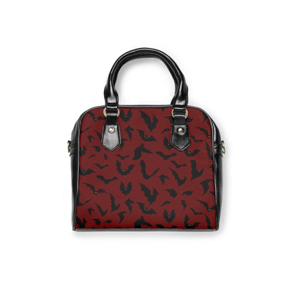 Red Bat Shoulder Handbag, Goth Crossbody Bag, Halloween Purse, Vampire Tote, Spooky Handbag