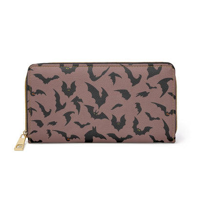Zipper Wallet, Pink Bats Design, Bat Lover Gift, Gothic Wallet, Halloween Wallet, Vampire Wallet, Unique Coin Purse, Spooky Accessories