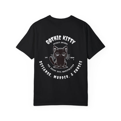 Gothic Cat Unisex T-shirt, Spirit Animal Tee, Grunge Kitty Shirt, Dark Cat Lover Top, Halloween Goth Clothing