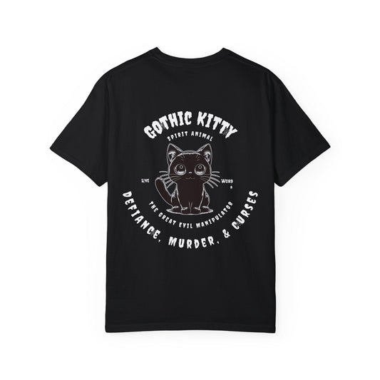 Gothic Cat Unisex T-shirt, Spirit Animal Tee, Grunge Kitty Shirt, Dark Cat Lover Top, Halloween Goth Clothing