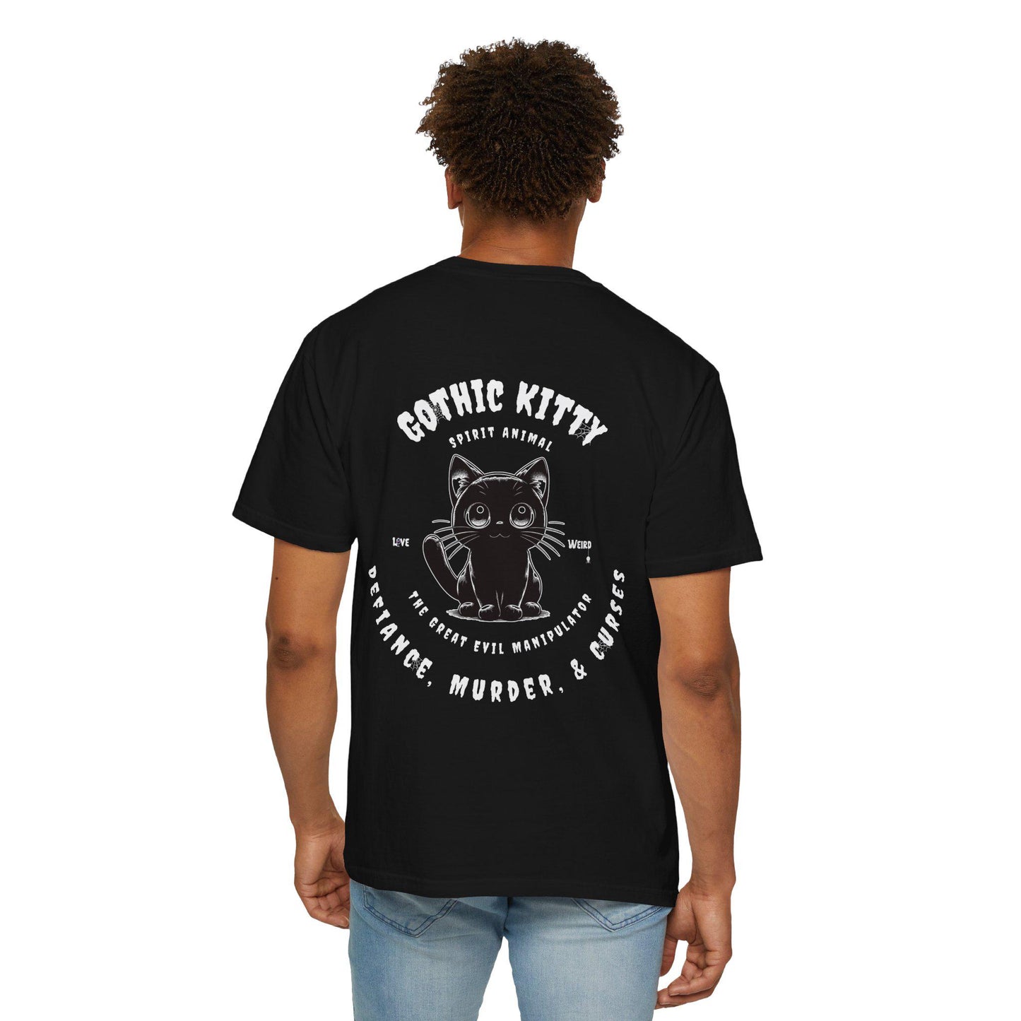 Gothic Cat Unisex T-shirt, Spirit Animal Tee, Grunge Kitty Shirt, Dark Cat Lover Top, Halloween Goth Clothing