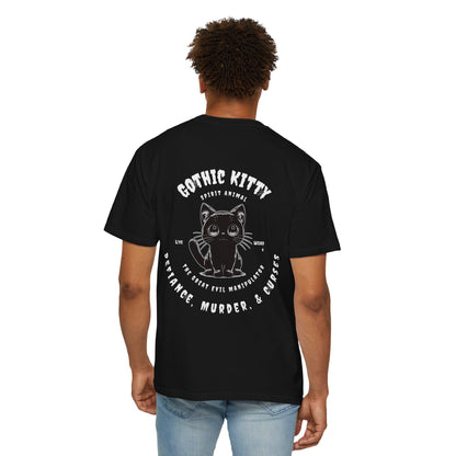 Gothic Cat Unisex T-shirt, Spirit Animal Tee, Grunge Kitty Shirt, Dark Cat Lover Top, Halloween Goth Clothing