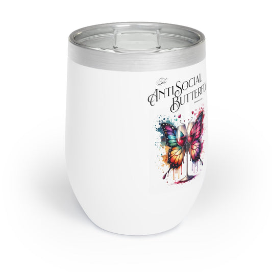 Chill Wine Tumbler, Funny Wine Glass, Introvert Gift, Social Distancing Cup, Personalized Drinkware, Unique Wine Lover Present, antisocial