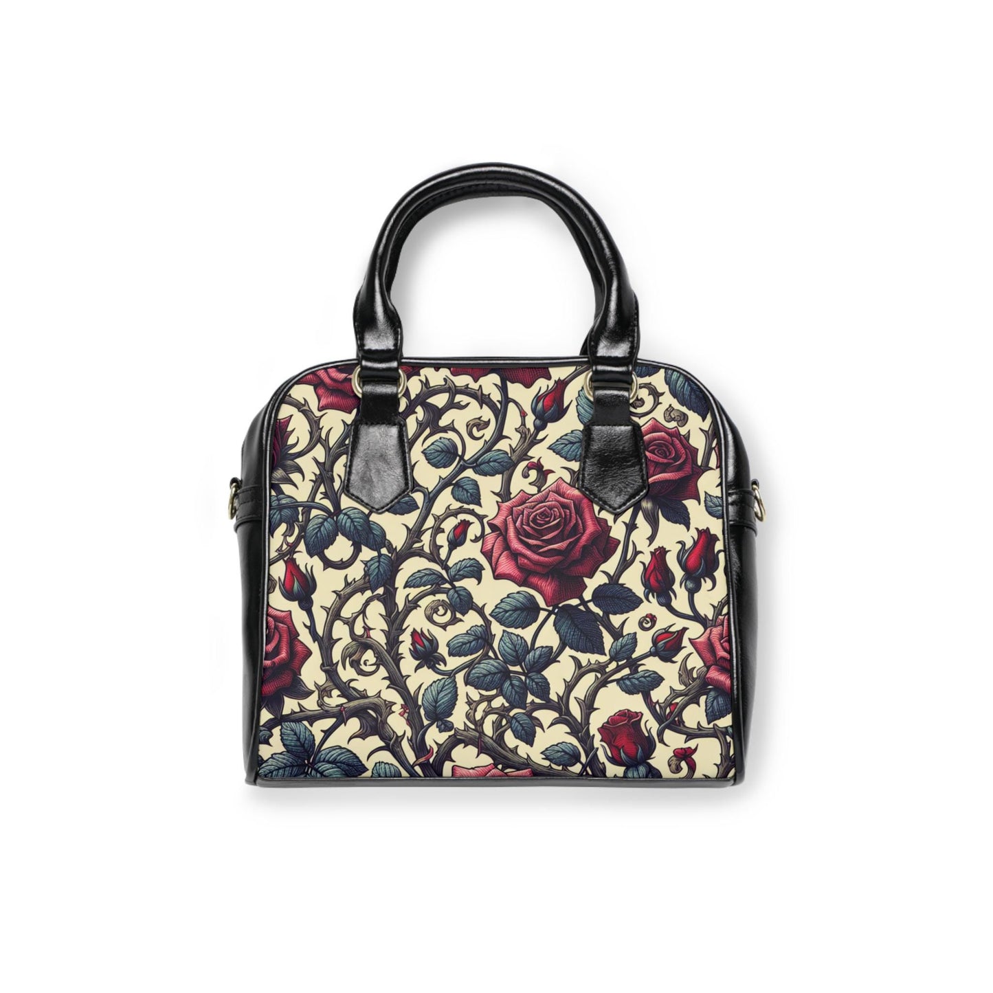 Shoulder Handbag, Romantic Roses Purse, Floral Tote Bag, Elegant Rose Print Crossbody, Feminine Flower Handbag, Chic Botanical Shoulder Bag,