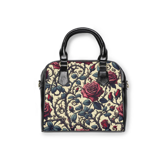 Shoulder Handbag, Romantic Roses Purse, Floral Tote Bag, Elegant Rose Print Crossbody, Feminine Flower Handbag, Chic Botanical Shoulder Bag,