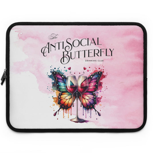 Antisocial Butterfly Laptop Sleeve, Club Design, Personalized Sleeve, Protective Cover, Gift for Introvert