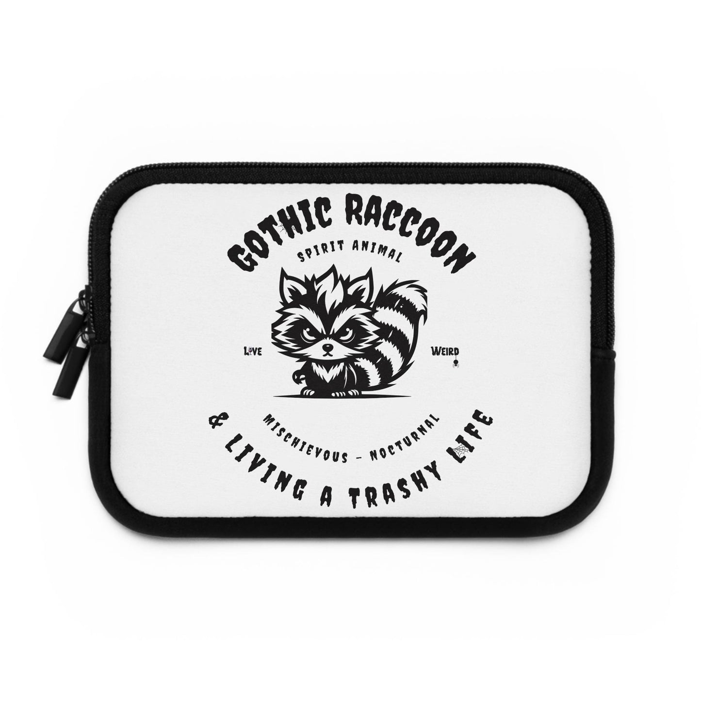 Gothic Raccoon Laptop Sleeve, Dark Animal Tech Cover, Alternative Style Tablet Case, Trendy Computer Bag, Unique Gift for Goth Friends, Emo