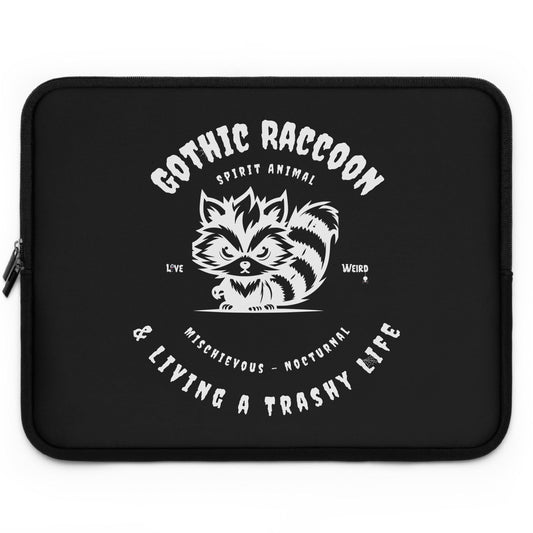 Dark Gothic Raccoon Laptop Sleeve,  Tech Cover, Alternative Style Tablet Case, Trendy Computer Bag, Unique Gift for Goth Friends, Emo